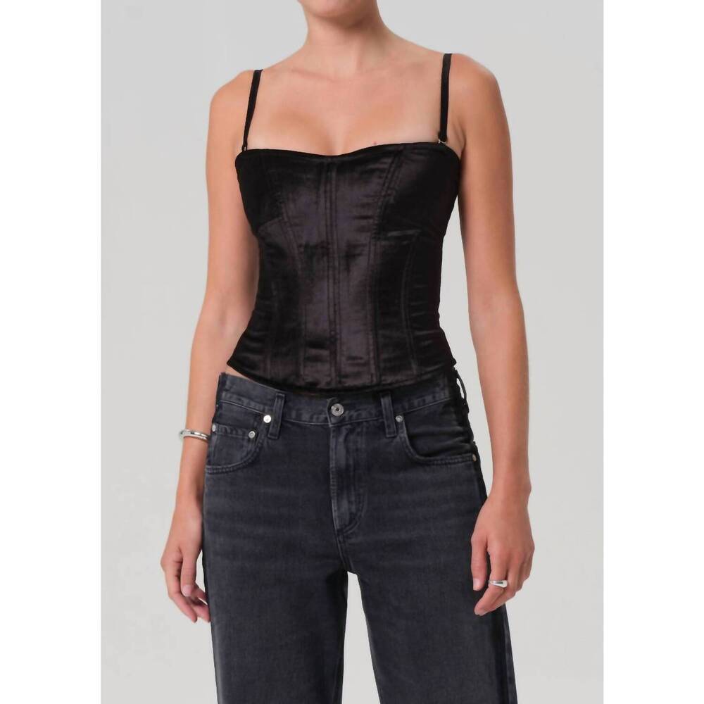 NEW CITIZENS OF HUMANITY darya corset top in black